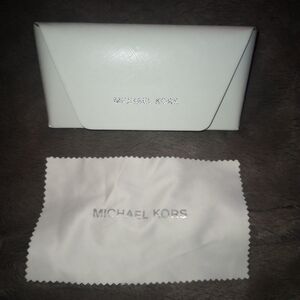 Michael Kors White Eyewear Case with Cleaning Cloth